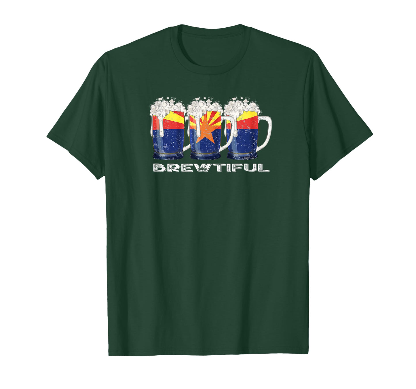 Beer Lover Funny Brewtiful AZ Arizona State Flag T-Shirt