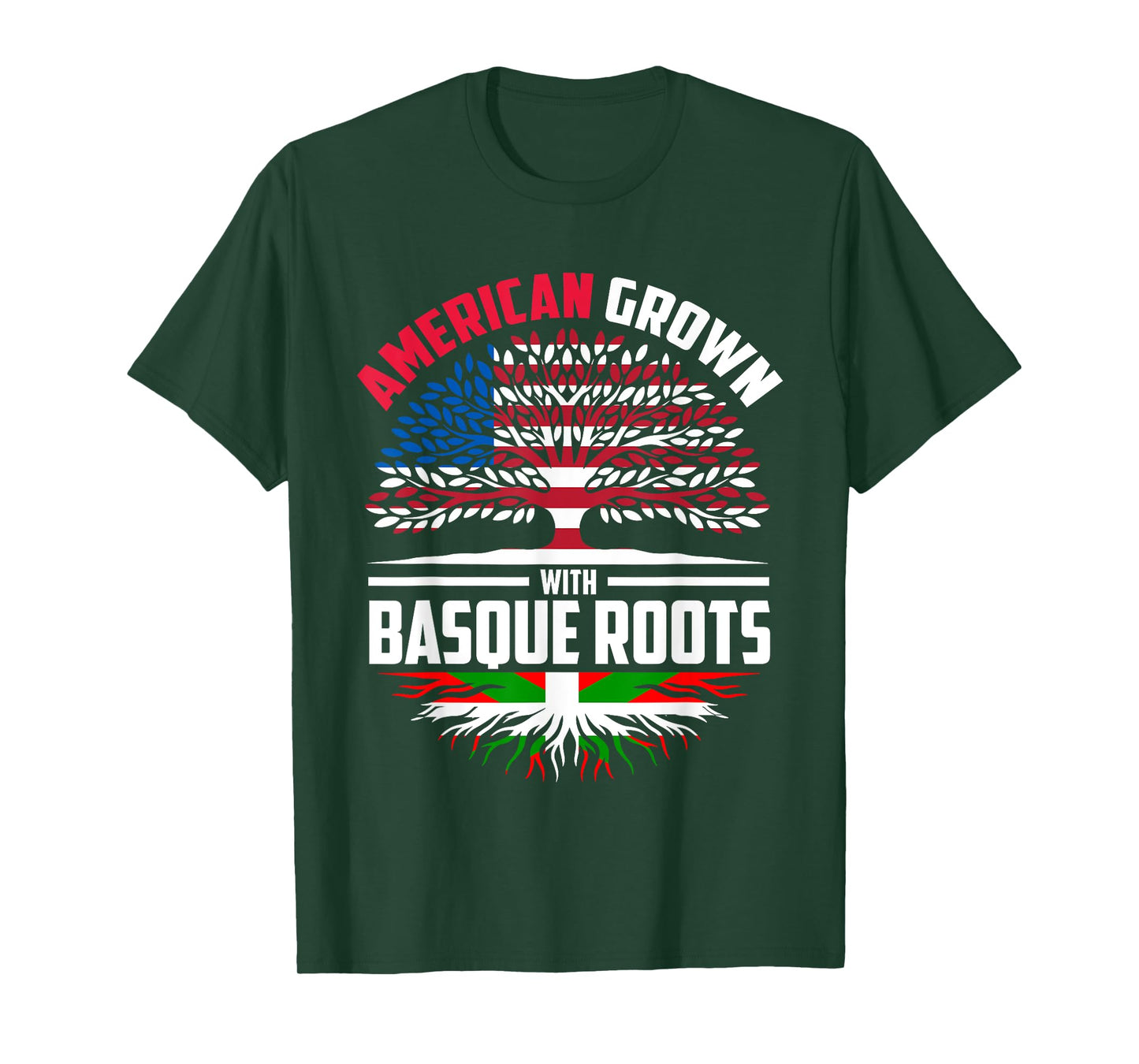 American Grown With Basque Roots Spain Born Flag Heritage T-Shirt