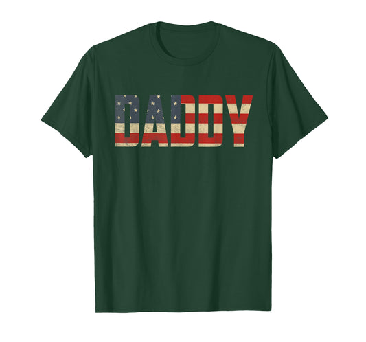 Daddy Bold Patriotic American Flag Father’s Day Daddy T-Shirt