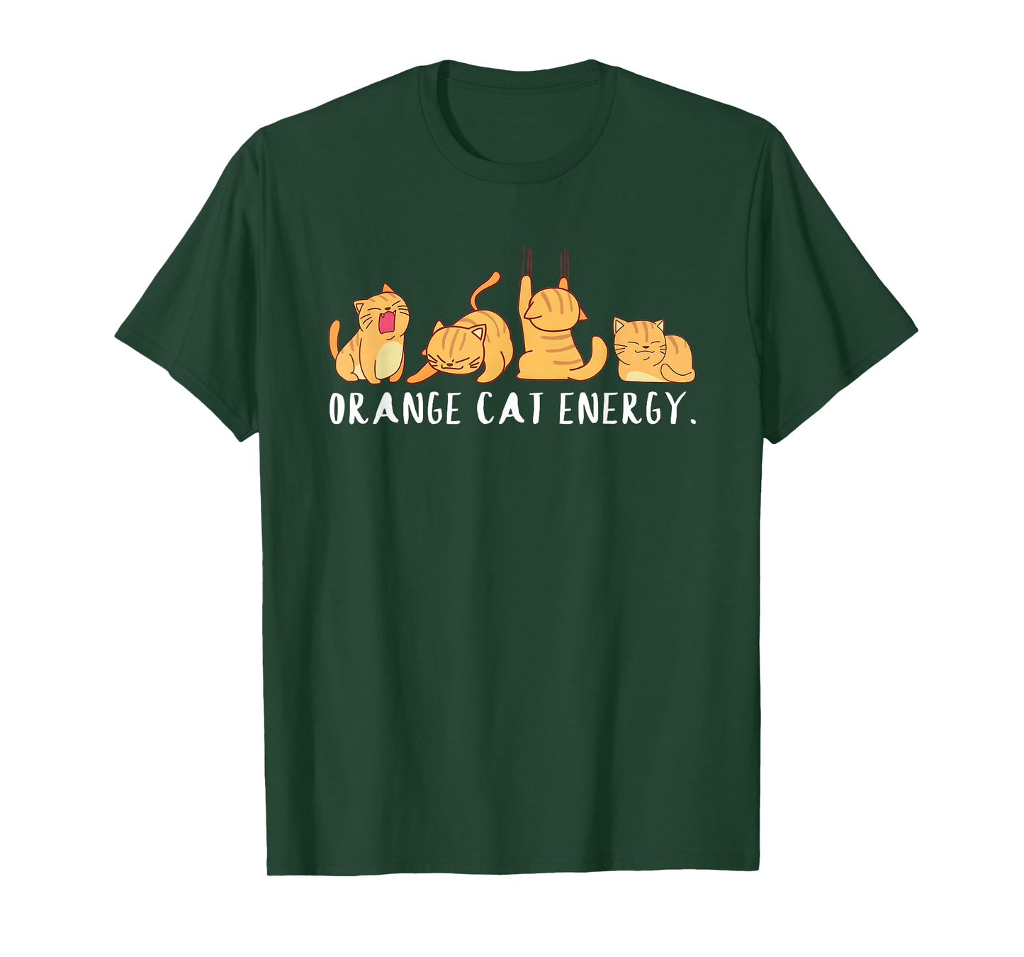 Orange Cat Energy Funny For Men Women T-Shirt