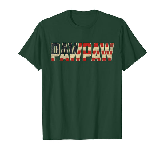 Pawpaw Bold Patriotic American Flag Father’s Day Pawpaw T-Shirt