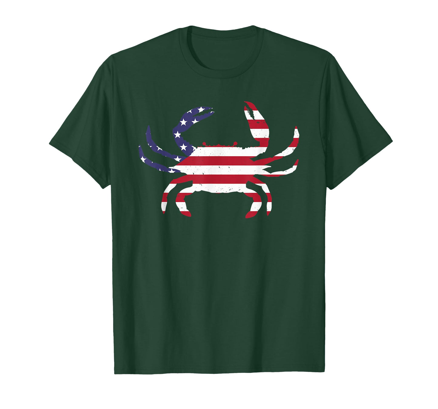 Cool Crab for Men Women Fourth July Flag Patriotic Crabbing T-Shirt