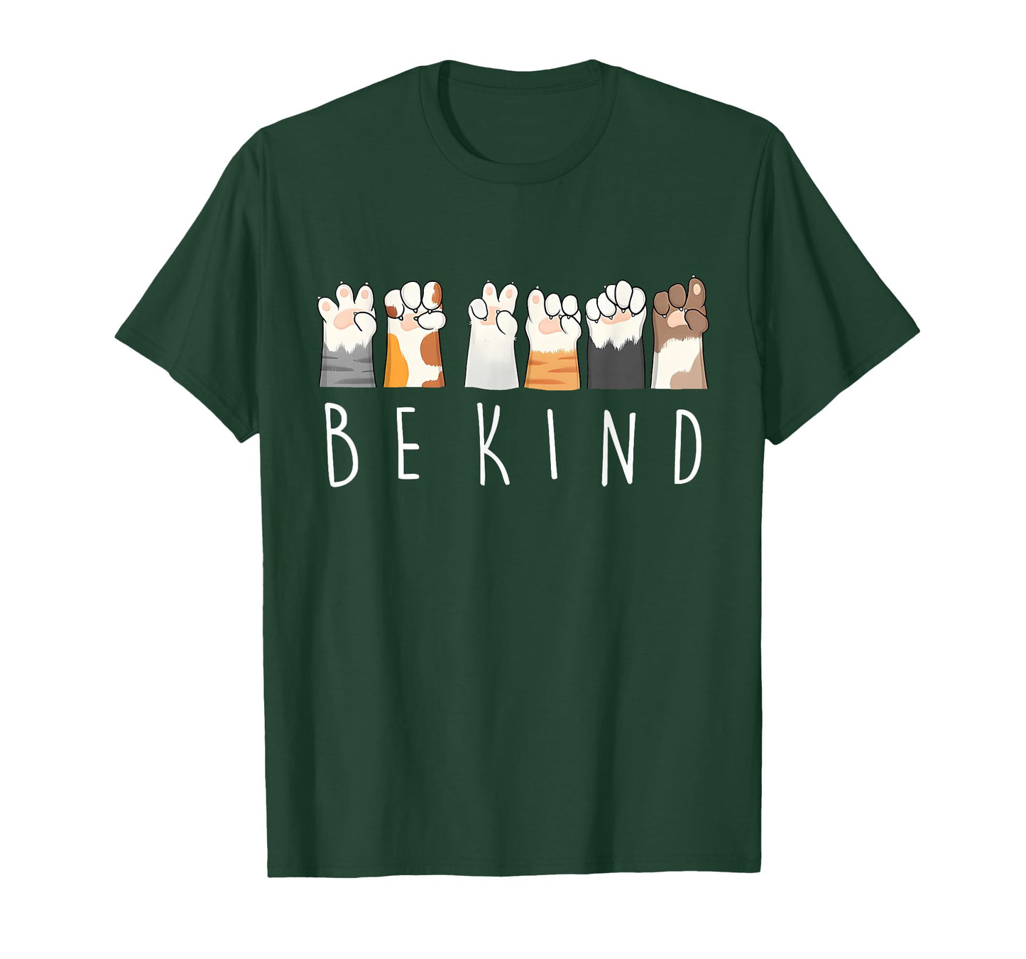 Be Kind ASL Sign Language Kindness Cat Paws Finger Signs T-Shirt