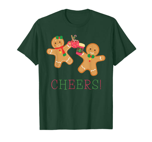Cheers Gingerbread Man and Woman Hot Chocolate Coffee T-Shirt