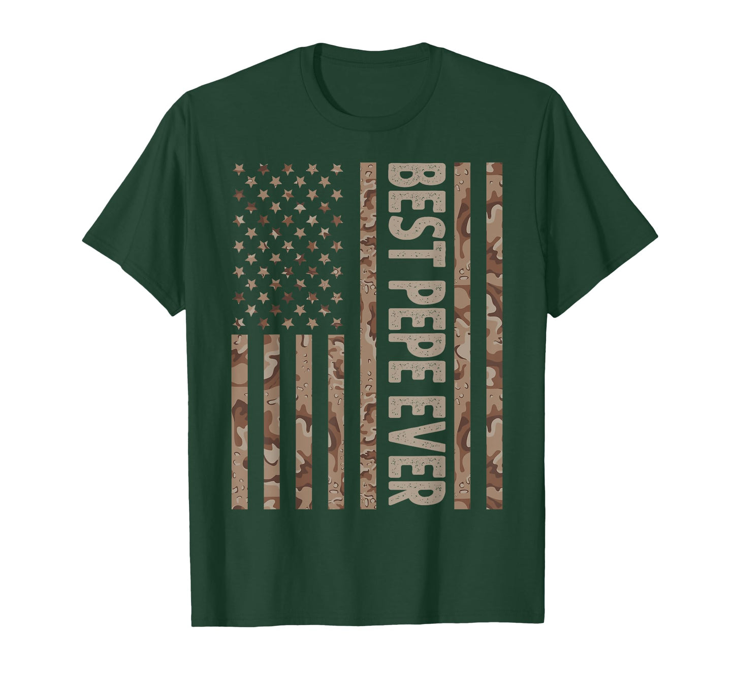 Best Pepe Ever US American Flag Funny Grandpa Father's Day T-Shirt for Men