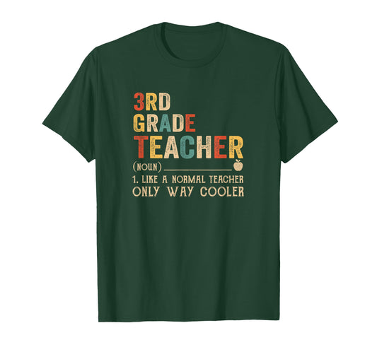 3Rd Grade Teacher Definition Funny Back To School First Day T-Shirt