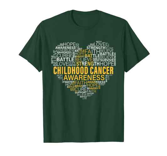 Childhood Cancer Awareness Hope Support Strong Warrior T-Shirt