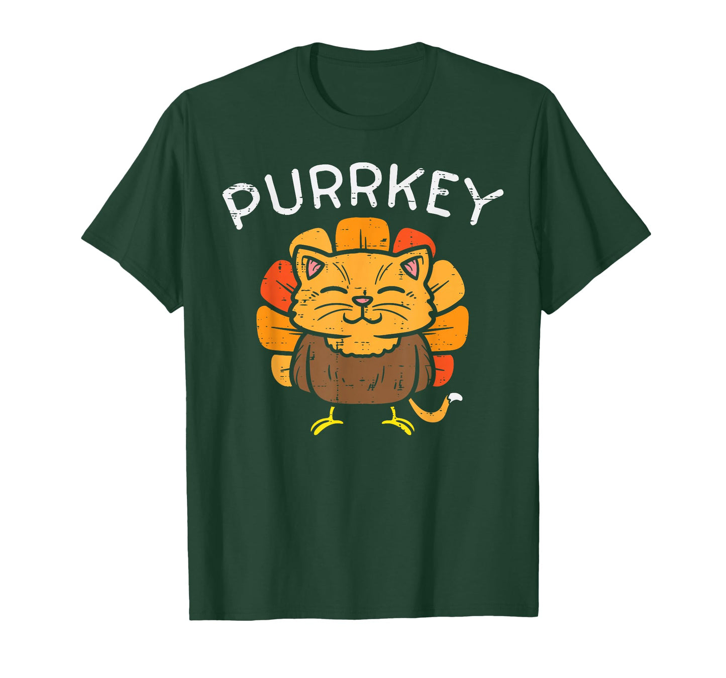Purrkey Turkey Cat Kitten Funny Thanksgiving Cat Owner Lover T-Shirt