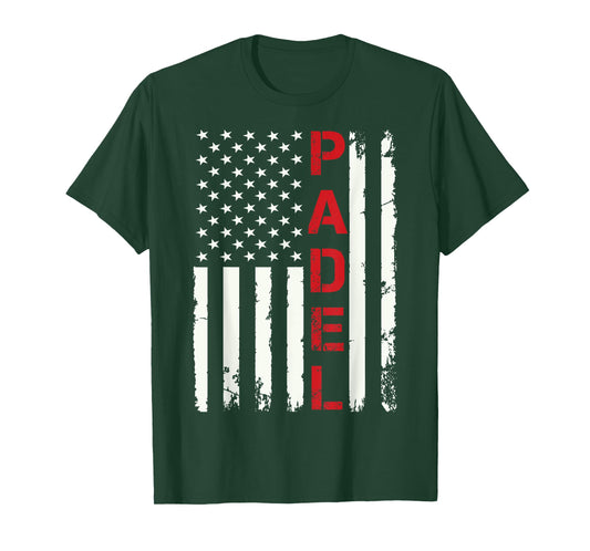 Padel-Shirt USA Flag Padel Player 4th Of July Men Father Day T-Shirt