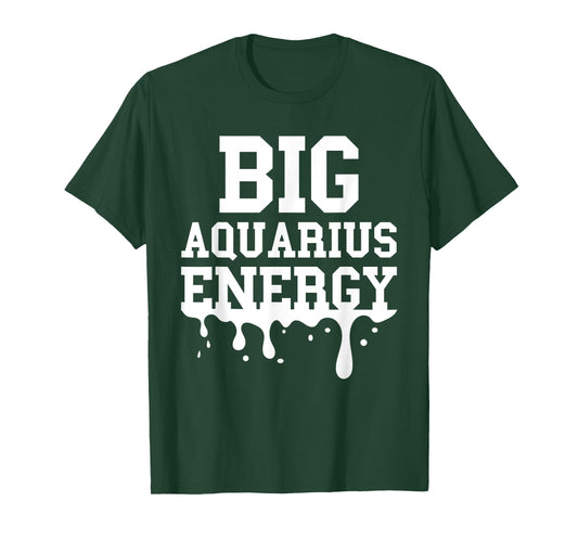 Big Aquarius Energy Men Women Zodiac Sign Drip Birthday T-Shirt
