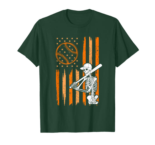 Skeleton Baseball Player Fan Skeleton Halloween Baseball T-Shirt
