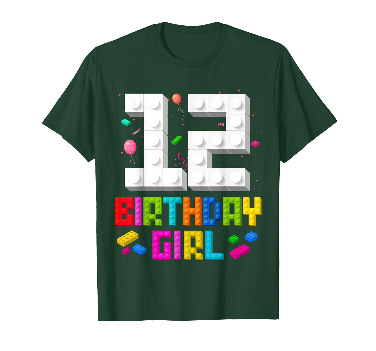 12th Birthday Girl Master Builder 12 Year Old Building Block T-Shirt