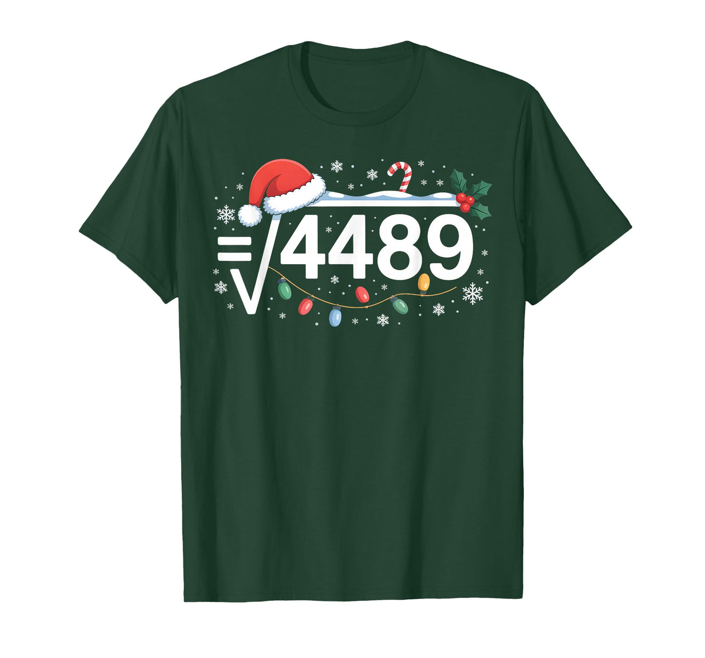 Square Root 4489 Funny 67 Meme Math Teacher 6 7 Christmas T-Shirt