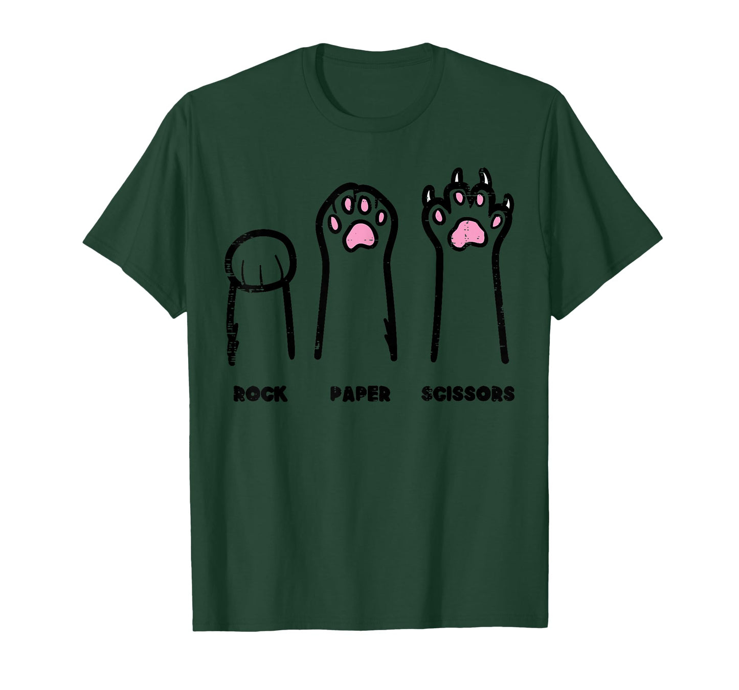 Rock Paper Scissors Cat Paws Funny Boys Girls Kids Toddler T-Shirt