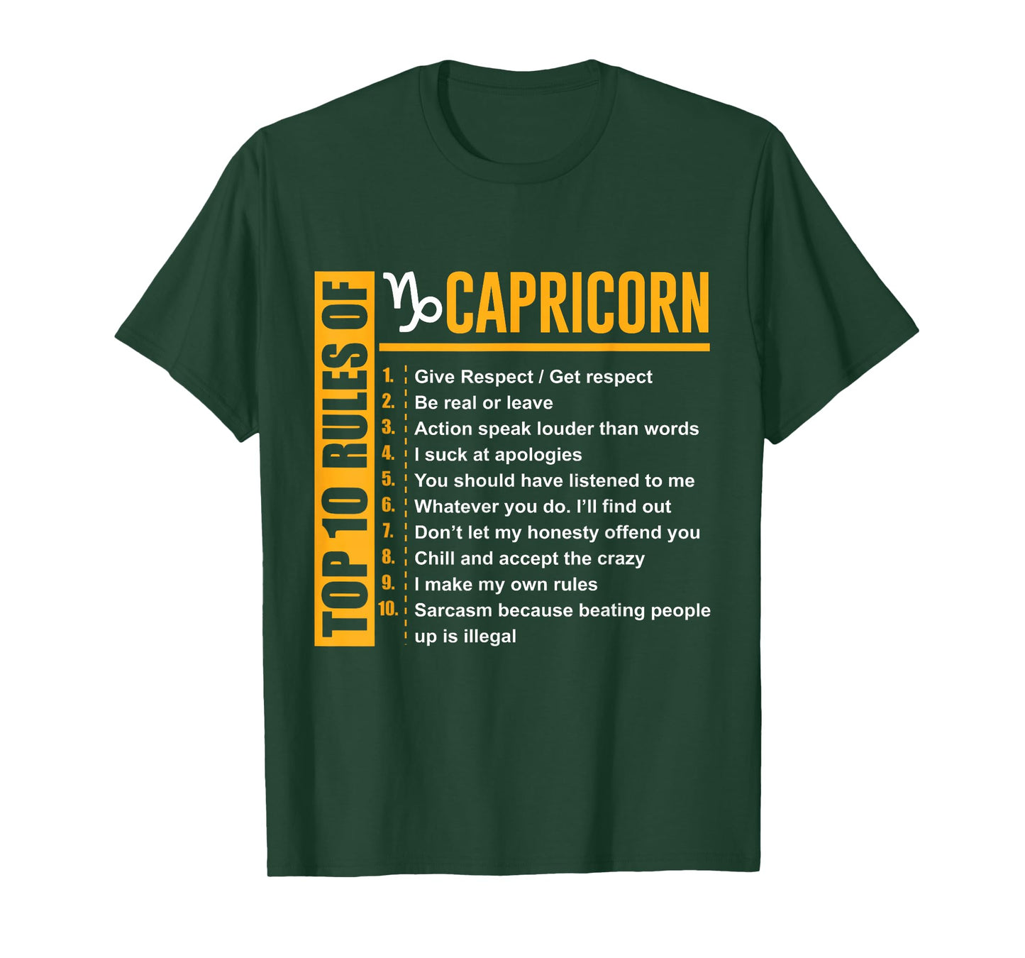 Top 10 Rules of Capricorn Birthday Gifts T-Shirt T-Shirt