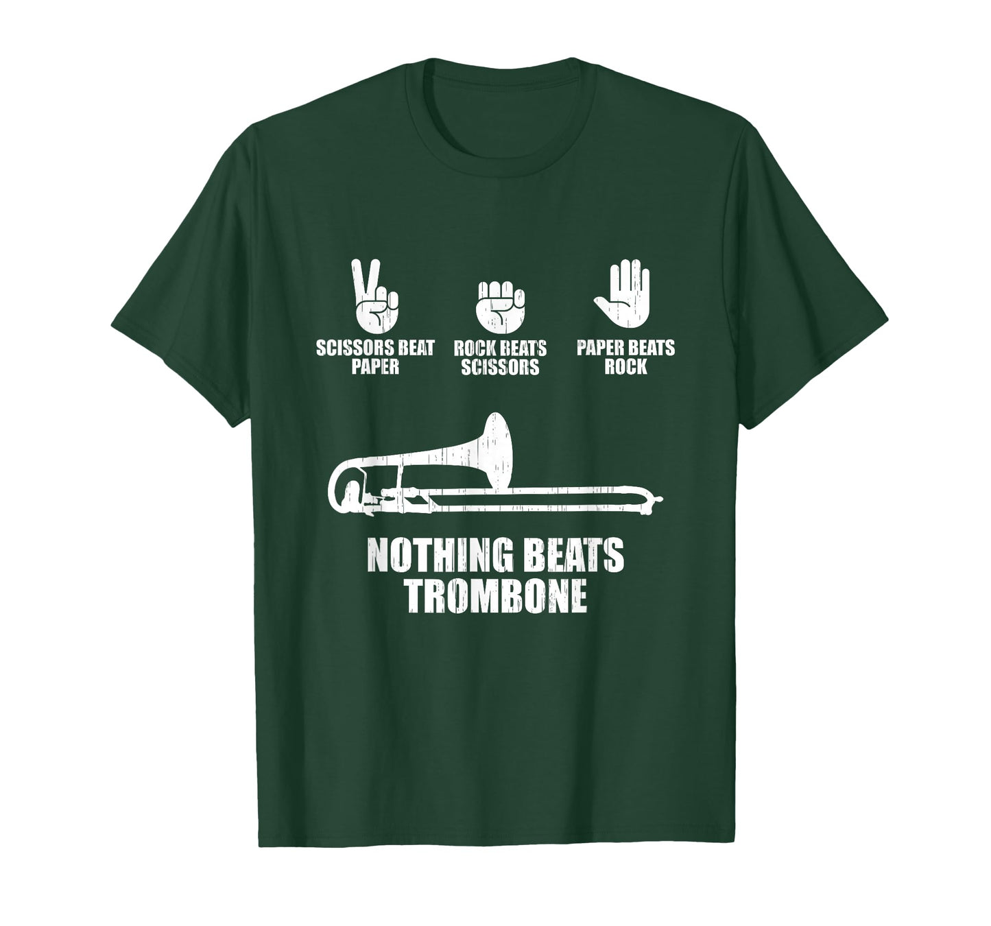 Rock Paper Scissors Marching Band Shirt Funny Trombone Lover T-Shirt