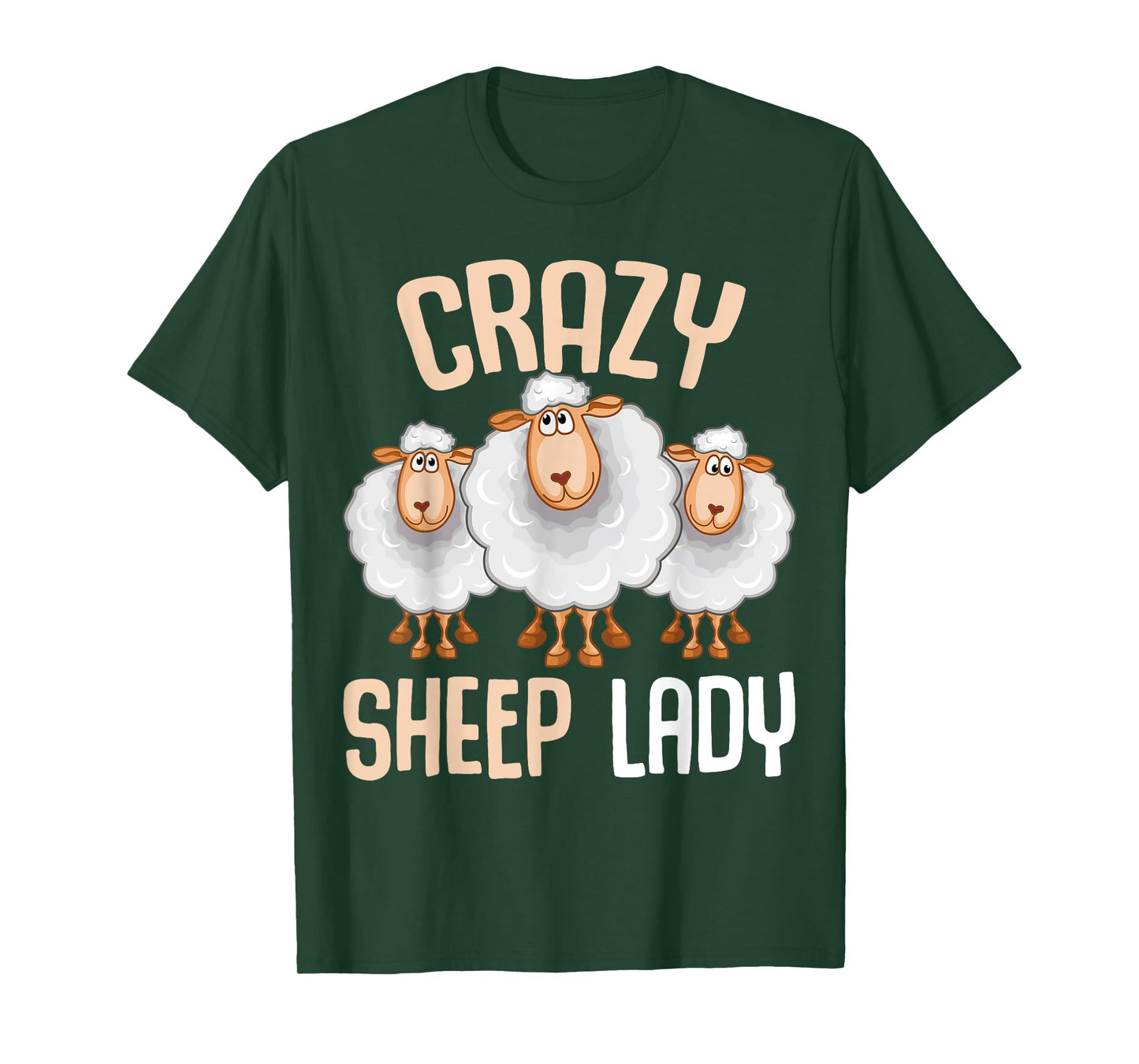 Crazy Sheep Lady Farmers Sheep Lover Women T-Shirt