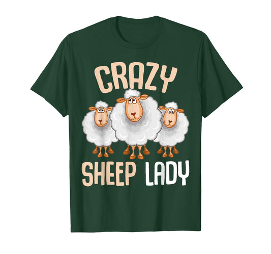 Crazy Sheep Lady Farmers Sheep Lover Women T-Shirt