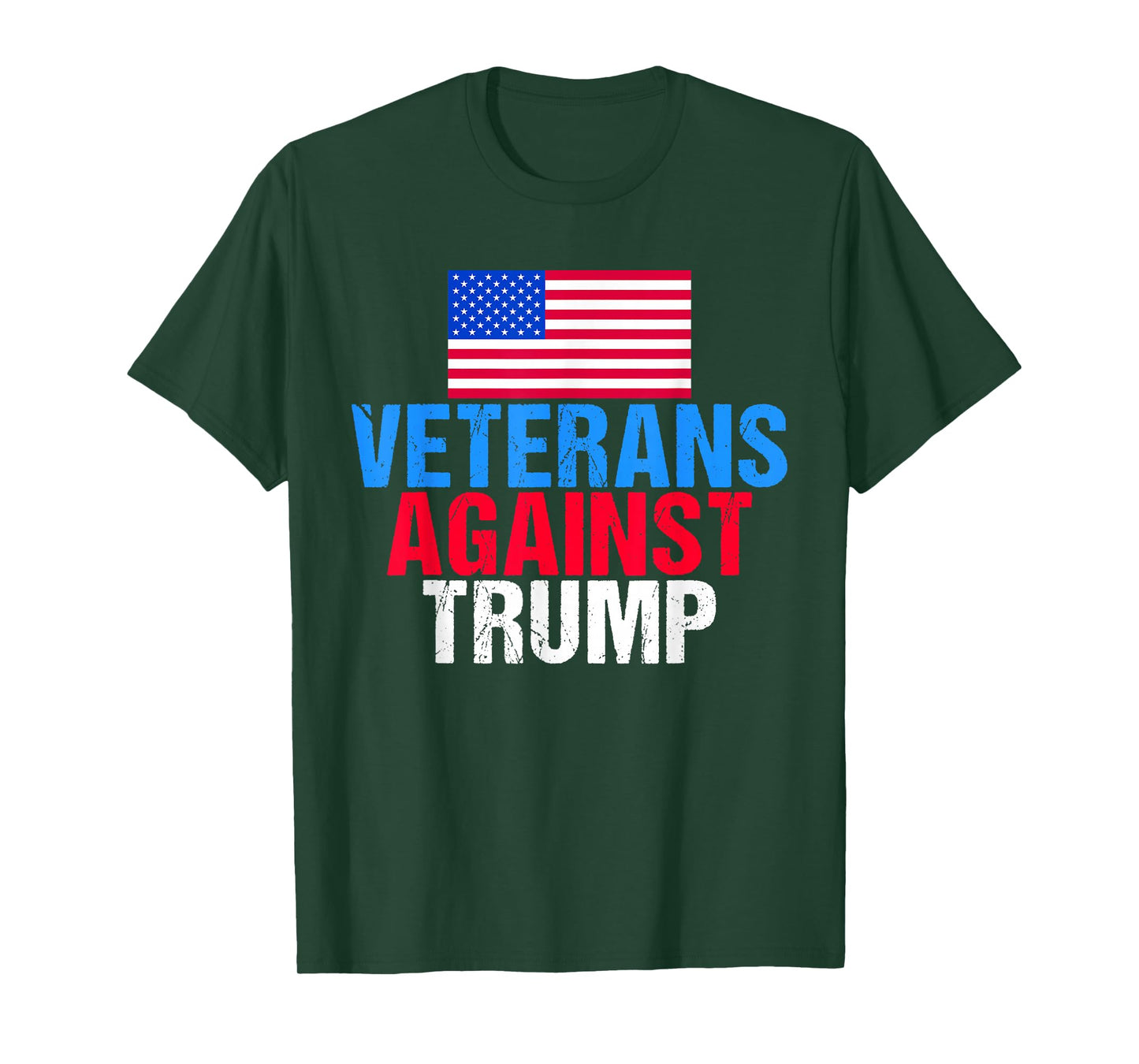 Veterans Against Trump American Flag Vintage Patriot Saying T-Shirt