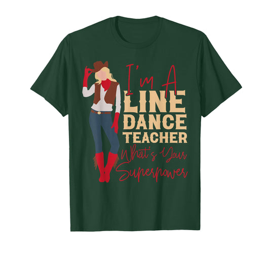 Country Line Dance Dancer HS0 Unisex-Adults White T-Shirt Small