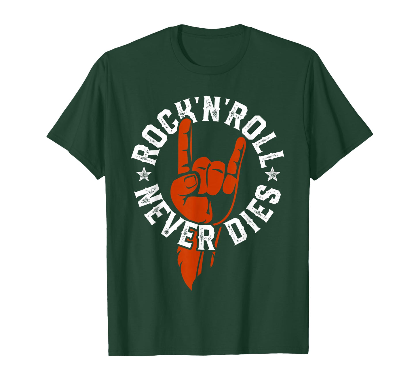 Rock N Roll Never Dies Rock and Roll Heavy Metal Music T-Shirt