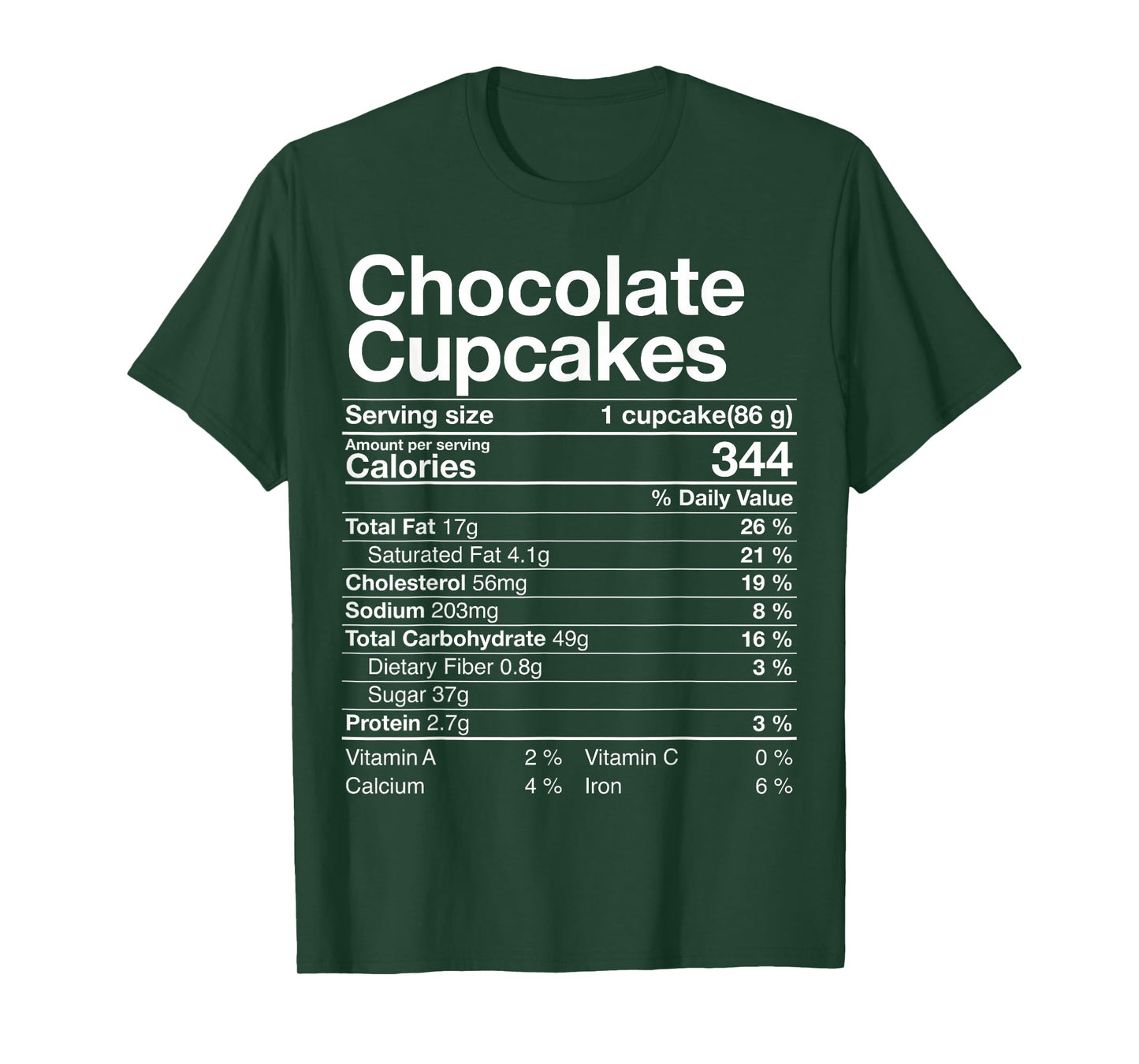 Chocolate Cupcakes Nutrition Fact Thanksgiving Dinner Gift T-Shirt