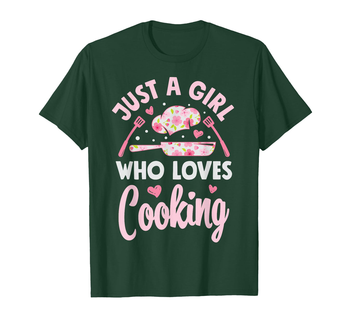 Chef Just A Girl Who Loves Cooking Flowers Cook Culinary T-Shirt