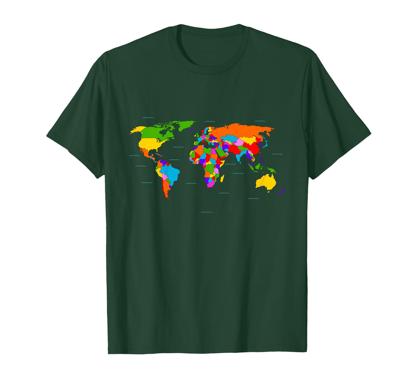 World Map T-Shirt. Boys/Girls Map of The World Tee T-Shirt