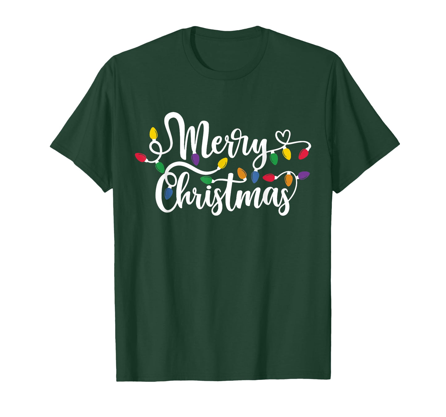 Merry Christmas Lights Red Santa Hat Xmas Family Men Women T-Shirt