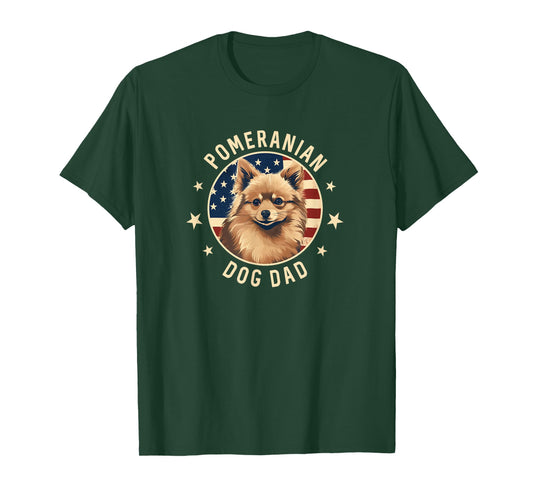 Pomeranian Gifts For Men, Pomeranian Dog Dad T-Shirt