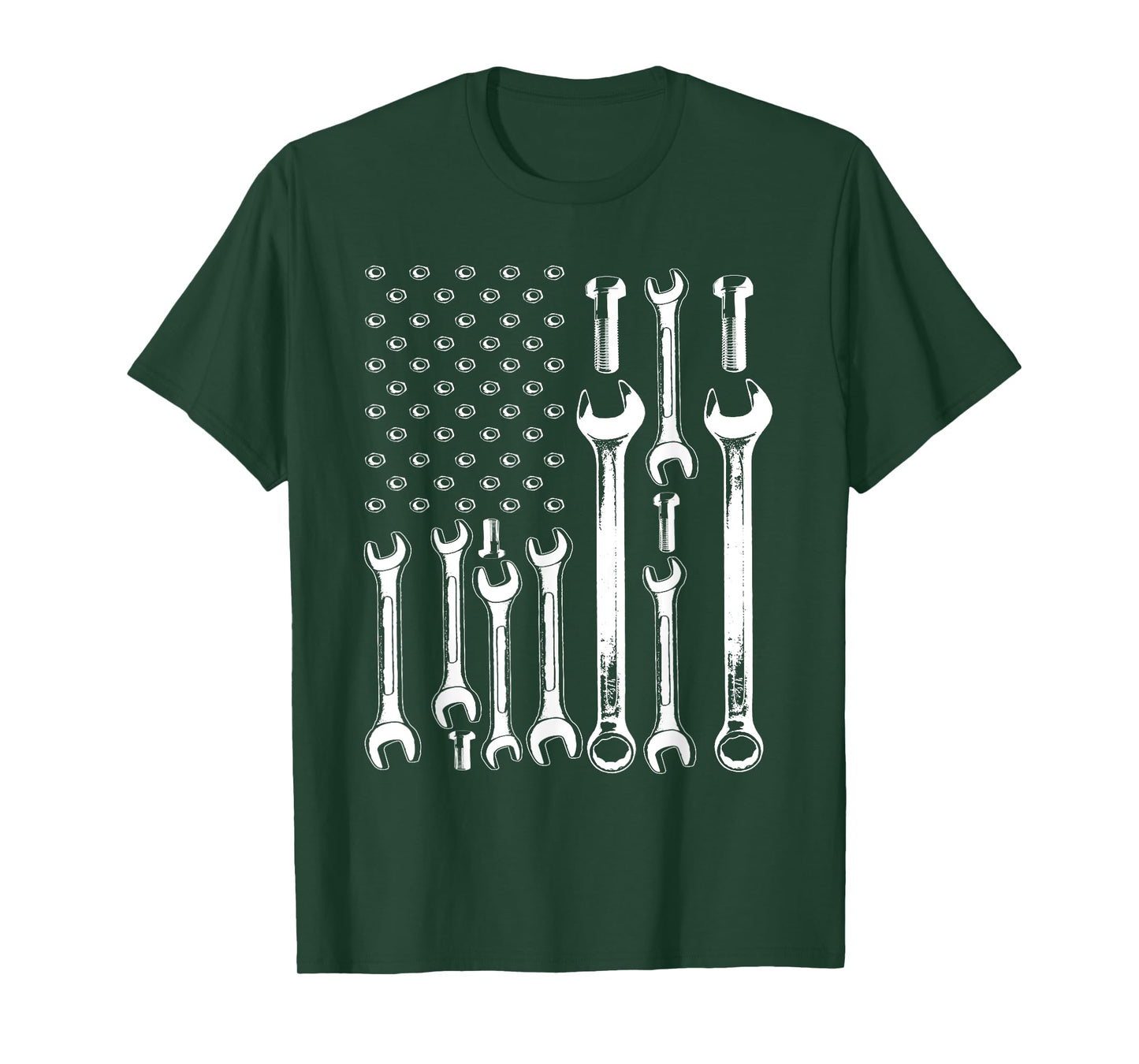 American Flag Mechanic Patriotic Funny Auto Wrench Men Gifts T-Shirt