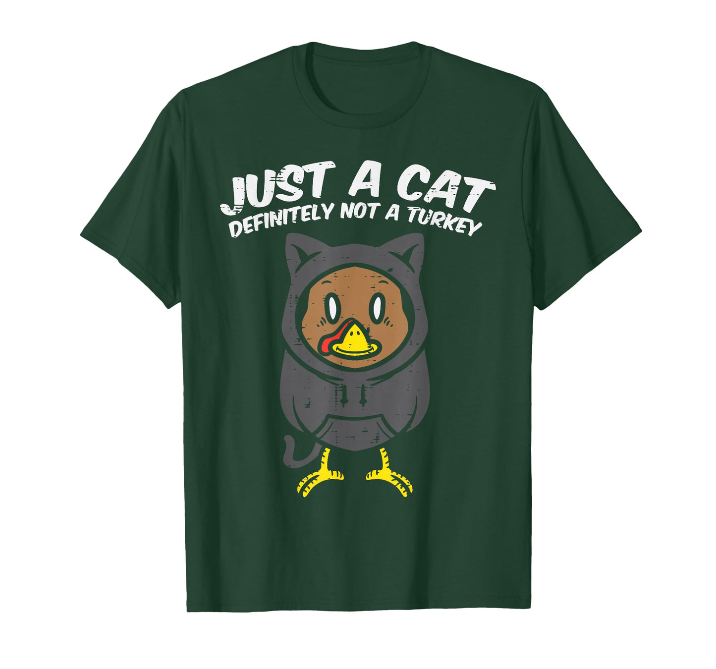Just A Cat Not Turkey Funny Thanksgiving Dinner Women Kids T-Shirt