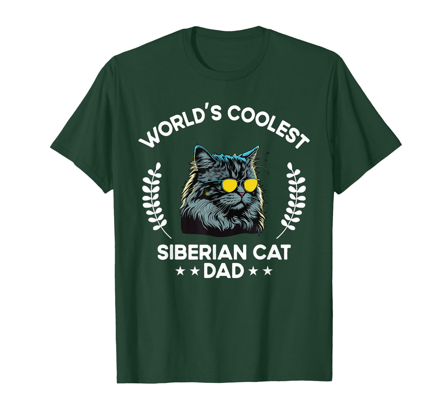 World's Coolest Dog Dad Papa - Men Siberian Cat T-Shirt