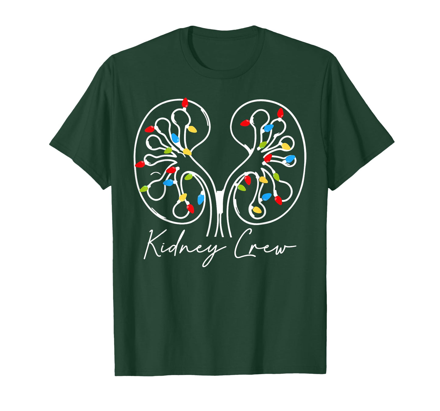 Christmas Lights Kidney Crew Dialysis Nurse Nephrology Squad T-Shirt