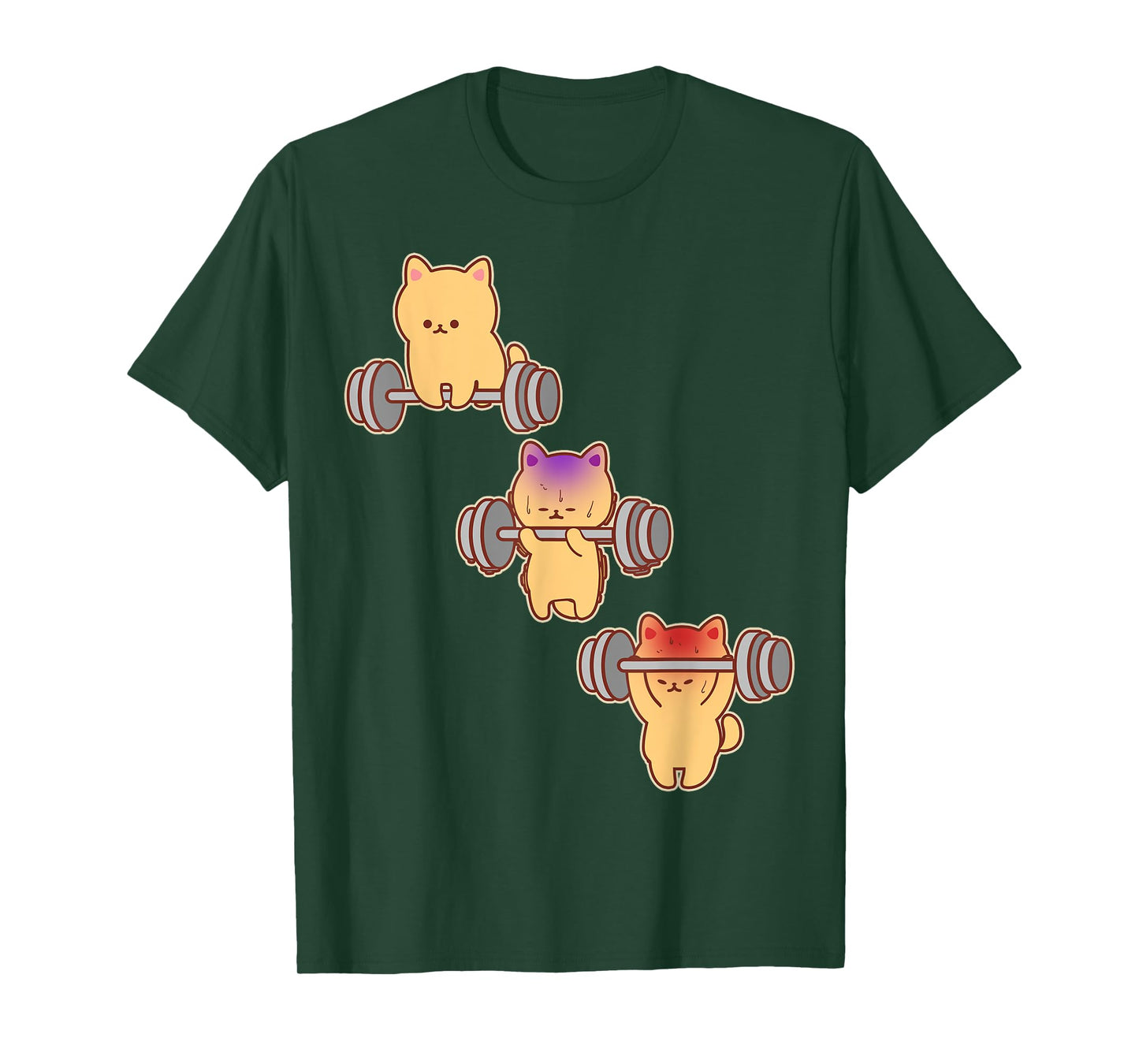 Deadlifting Gym Fitness Workout Exercise Funny Cat T-Shirt