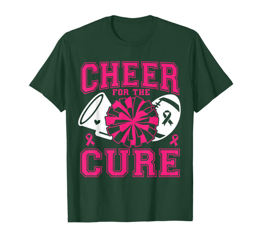 Cheer For The Cure Breast Cancer Awareness Pink Ribbon T-Shirt