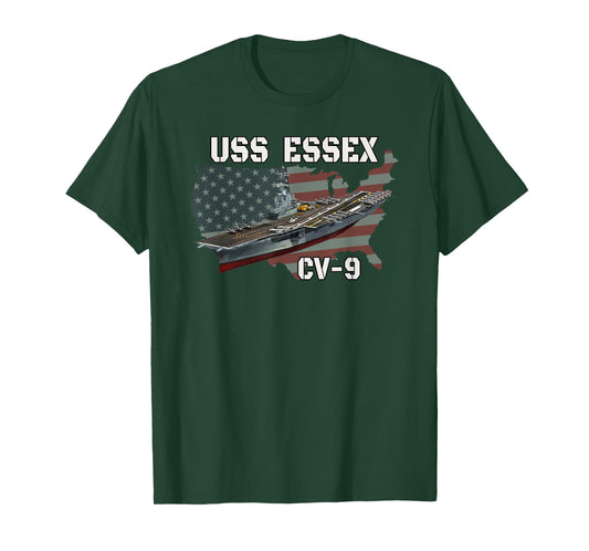 USS Essex CV-9 Aircraft Carrier Veterans Day Grandpa Father T-Shirt