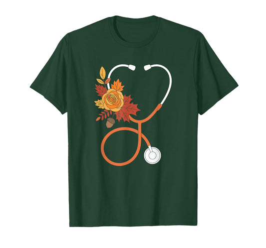 Autumn Stethoscope Nurse Fall T-Shirt