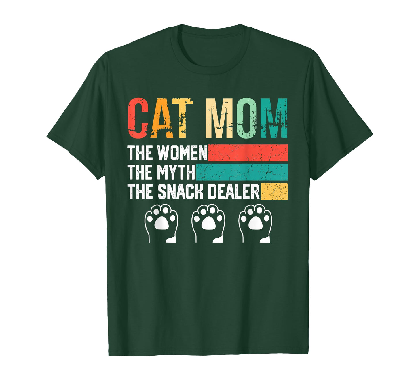 Vintage Cat Mom The Women The Myth Snack Dealer Mother's Day T-Shirt