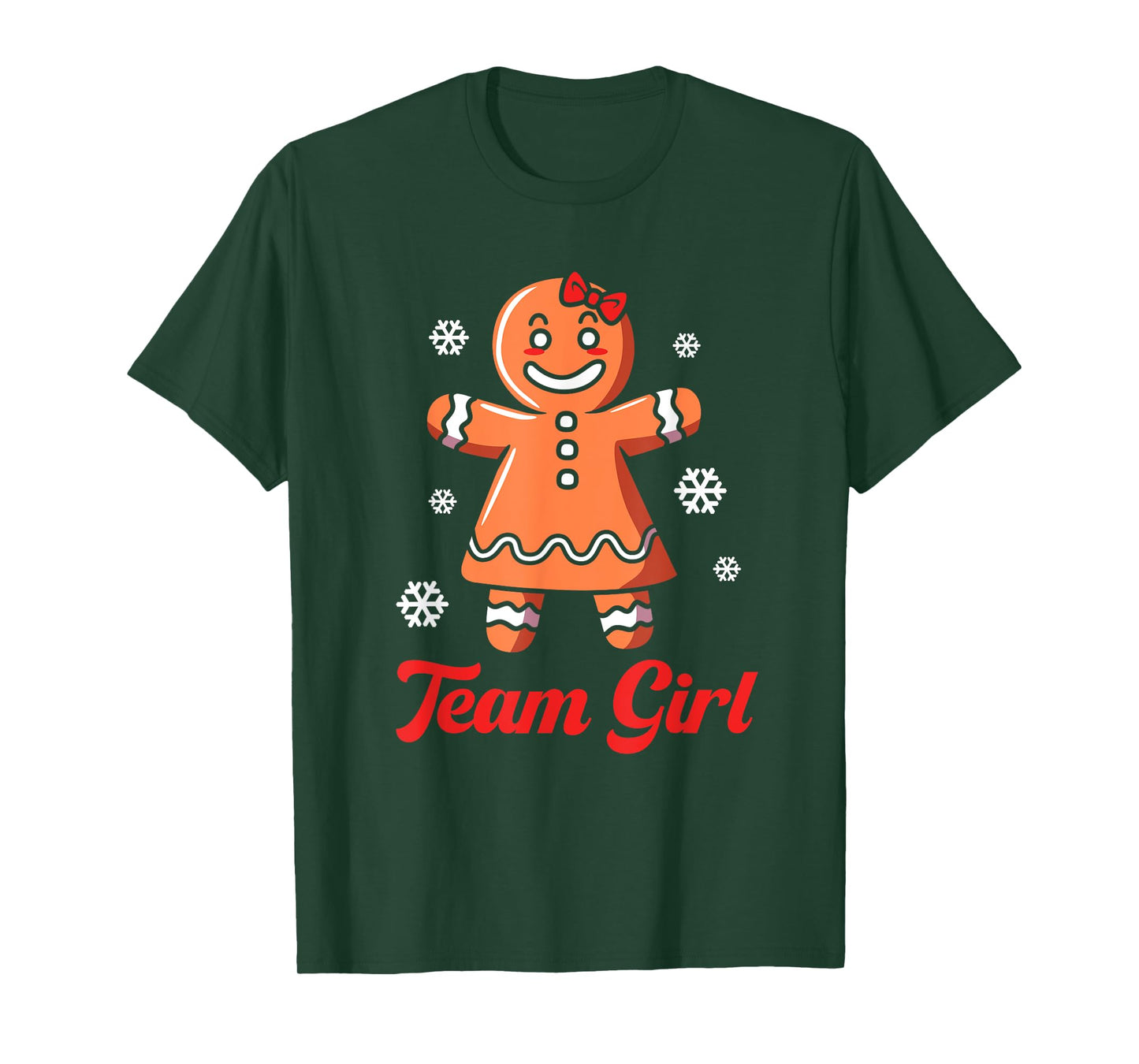 Christmas Gingerbread Team Girl Gender Reveal T-Shirt