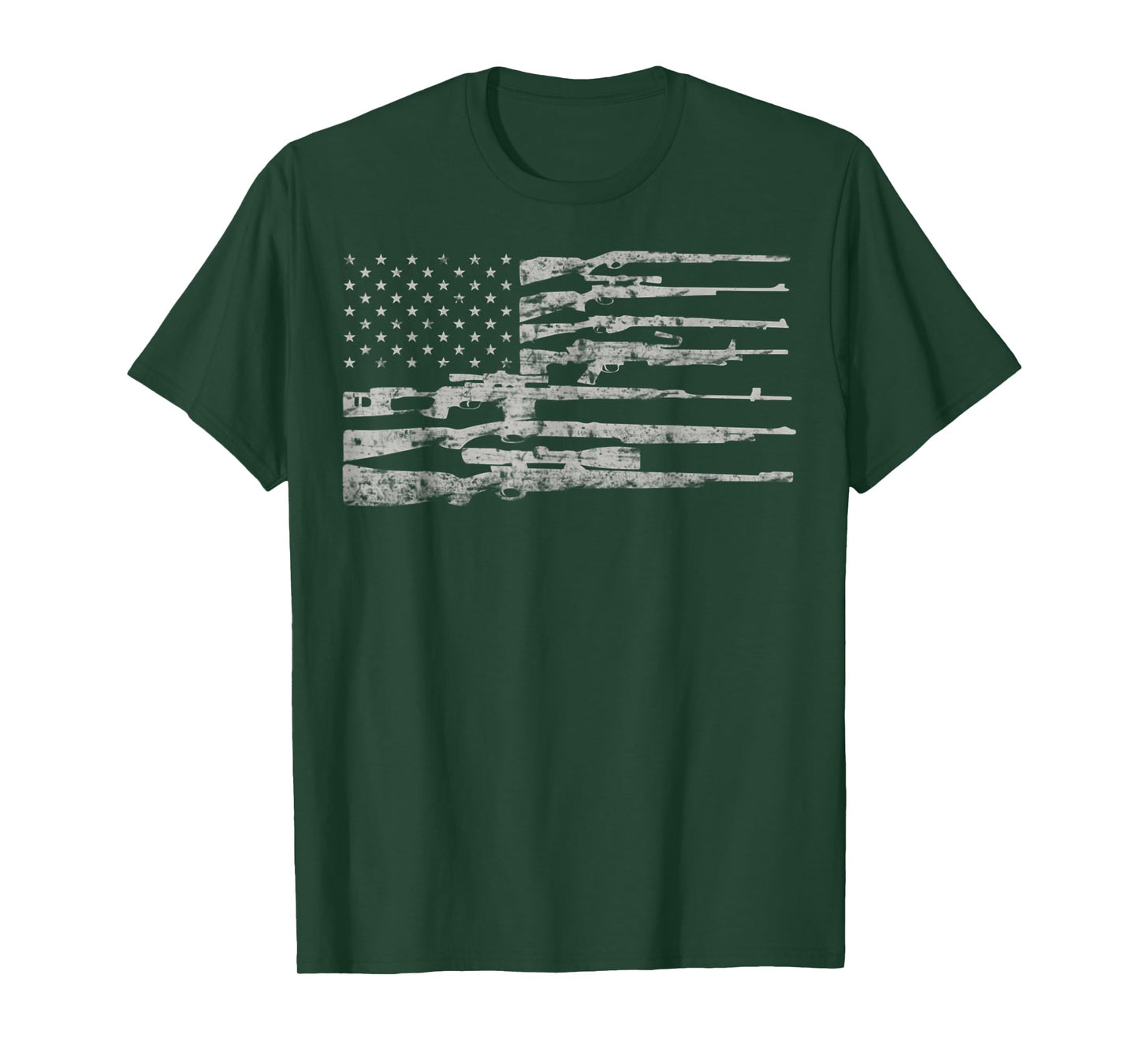 Big American Flag With Machine Guns 2A Flag T-Shirt for Women Men