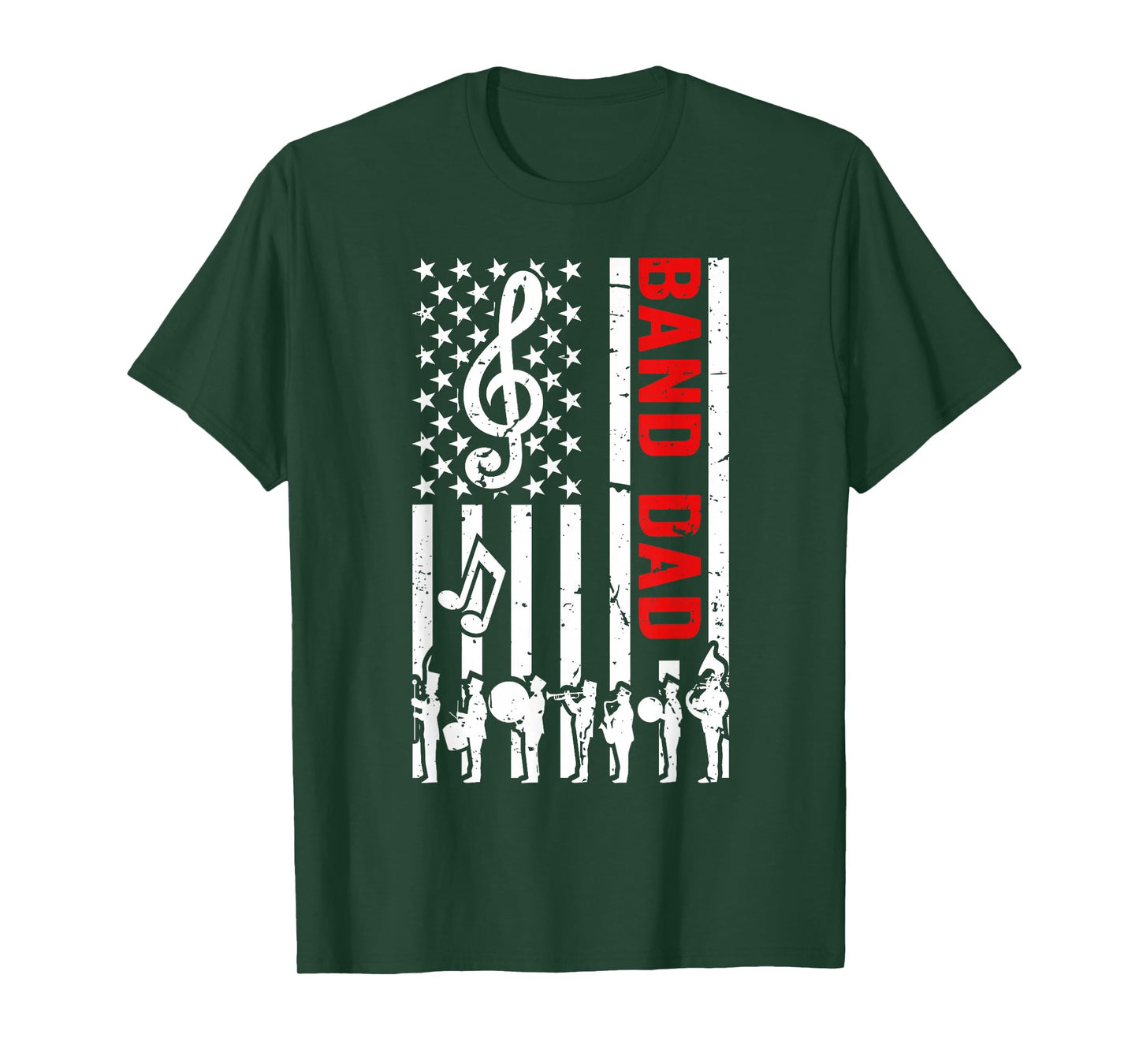 Band Dad American Flag Marching Band Dad T-Shirt