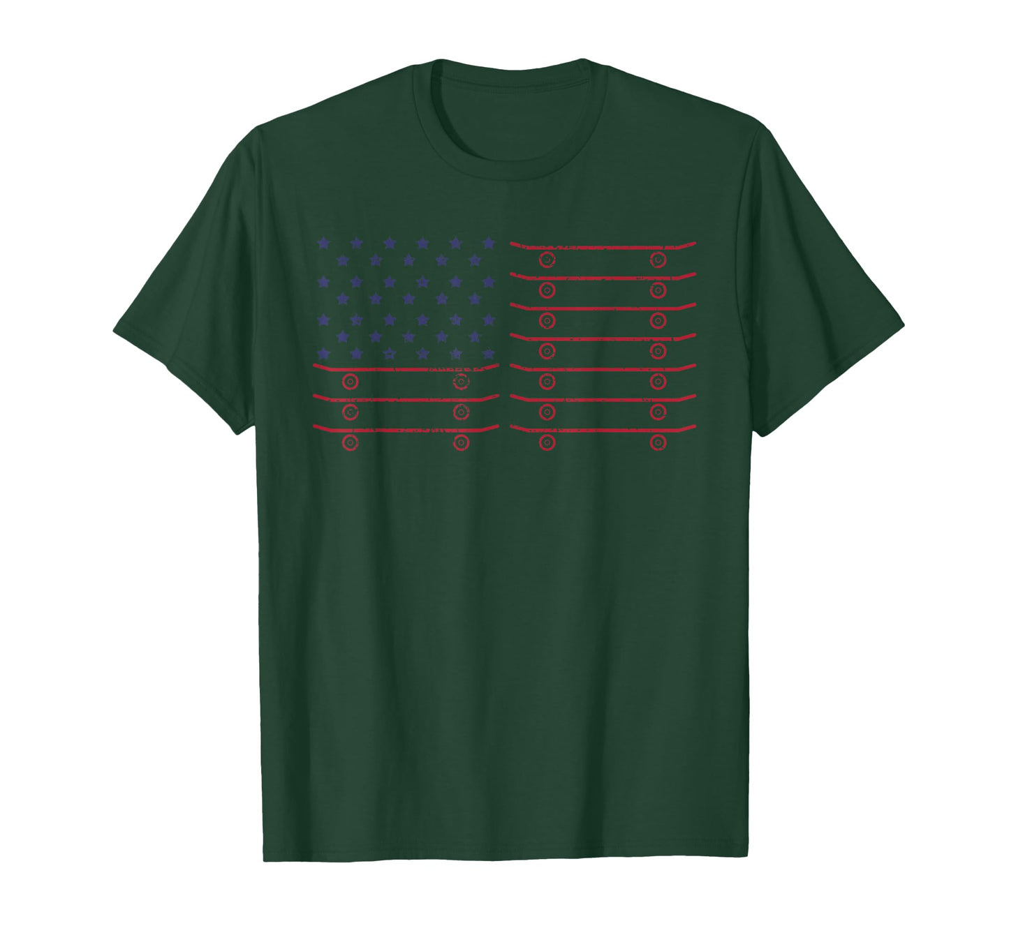Skateboard USA Flag 4th of July Gift T-Shirt