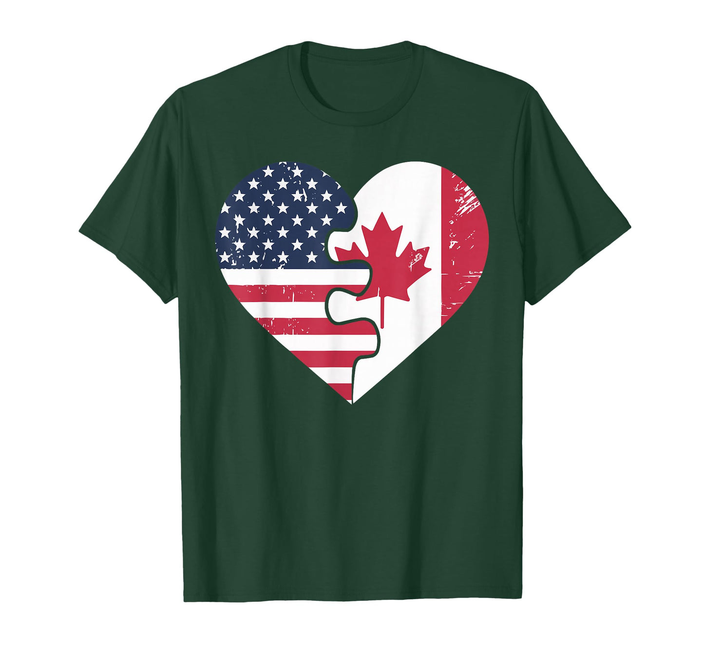 Half American Half Canadian USA Flag Canada America T-Shirt