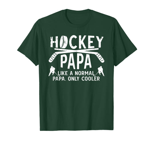 Cool Hockey Papa Grandpa Papa Of A Hockey Player T-Shirt