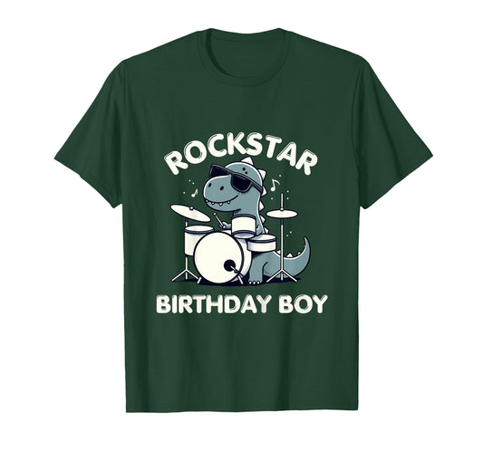 Kids Drums Rockstar Birthday Boy T-Shirt