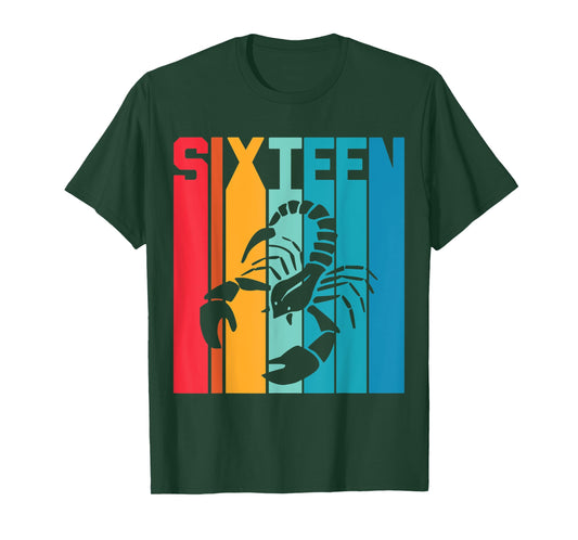 16th Birthday Scorpio Zodiac Retro Girl Boy 16 years old T-Shirt