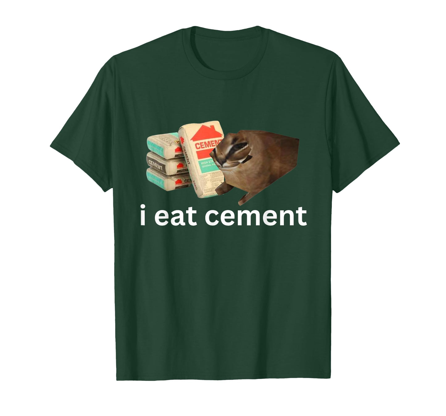 I Eat Cement Funny Cursed Cat Unhinged Meme T-Shirt
