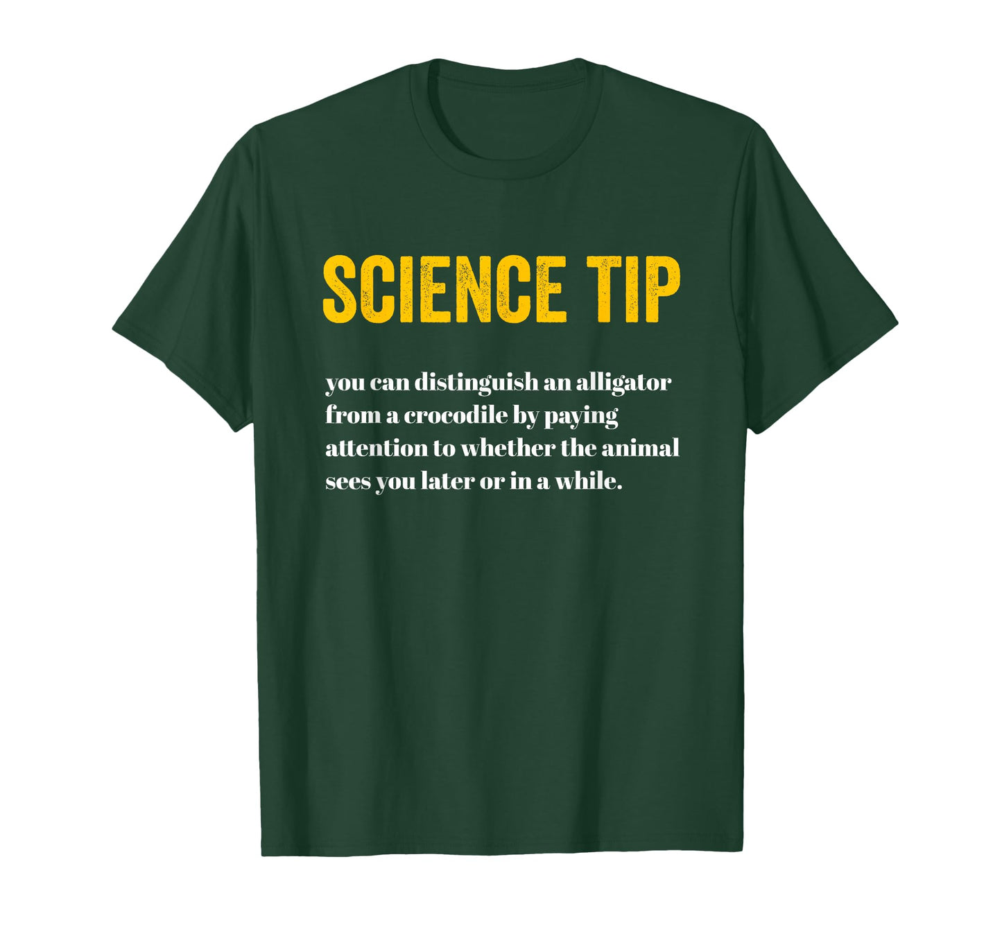 Crocodile Alligator Funny Science Tip alligator T-Shirt, Small, Black