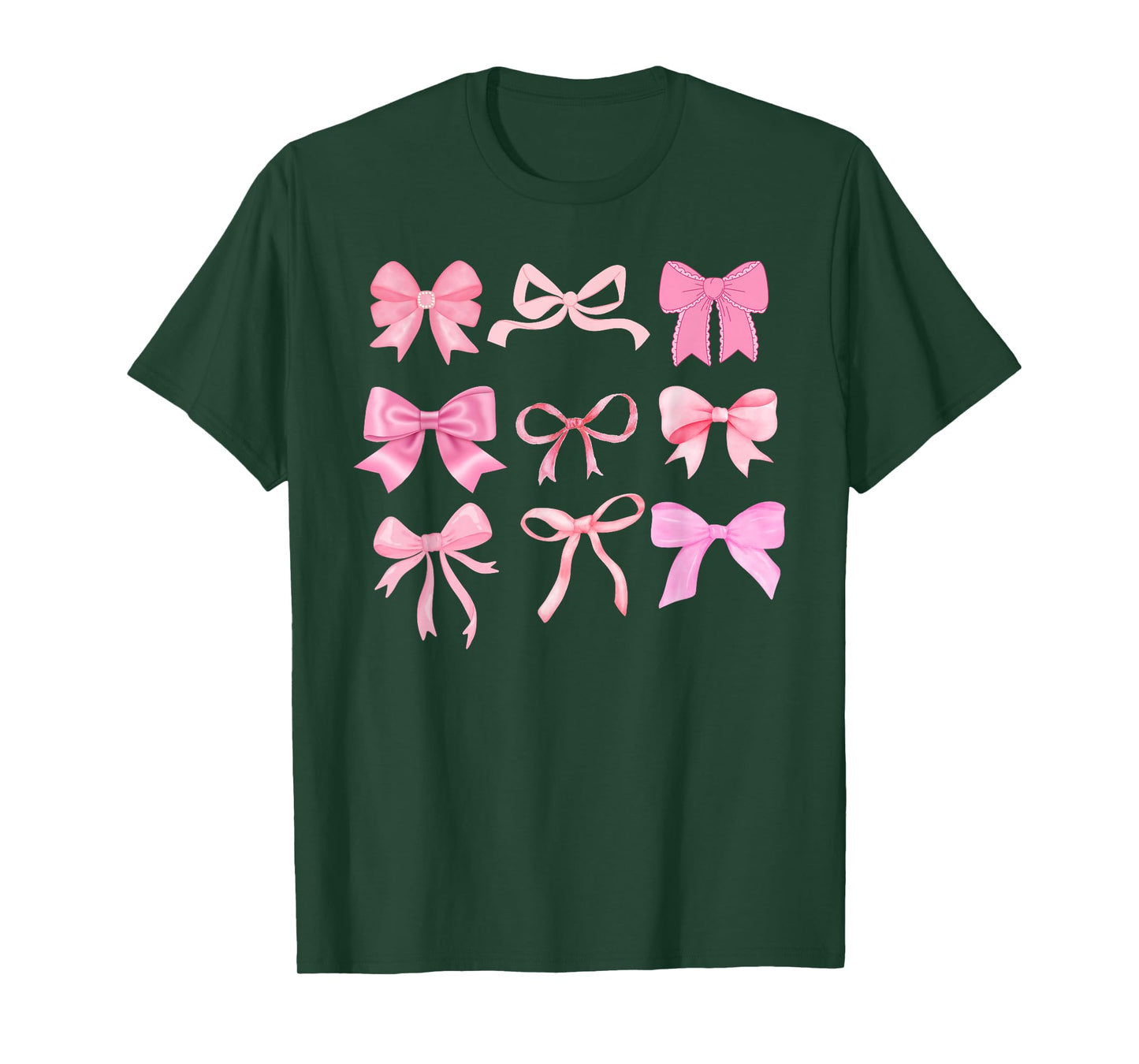 Pink Bow and Ribbon Cute Graphic for Girl Women T-Shirt